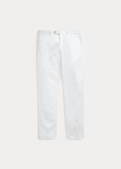 Pantalones Chinos Ralph Lauren Hombre Blancos - Slim Fit Stretch - OESDP0691